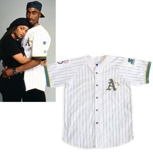 Starter Oakland Athletics A's Jersey Vintage Retro Medium M RARE 2pac Tupac